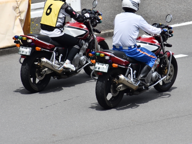 バイクの教習中